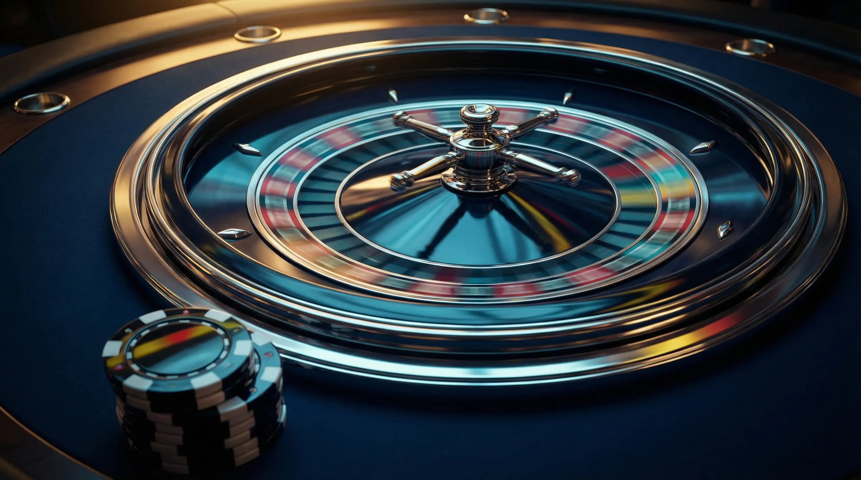 Roulette wiel met Belgische kleuren in elegant casino licht
