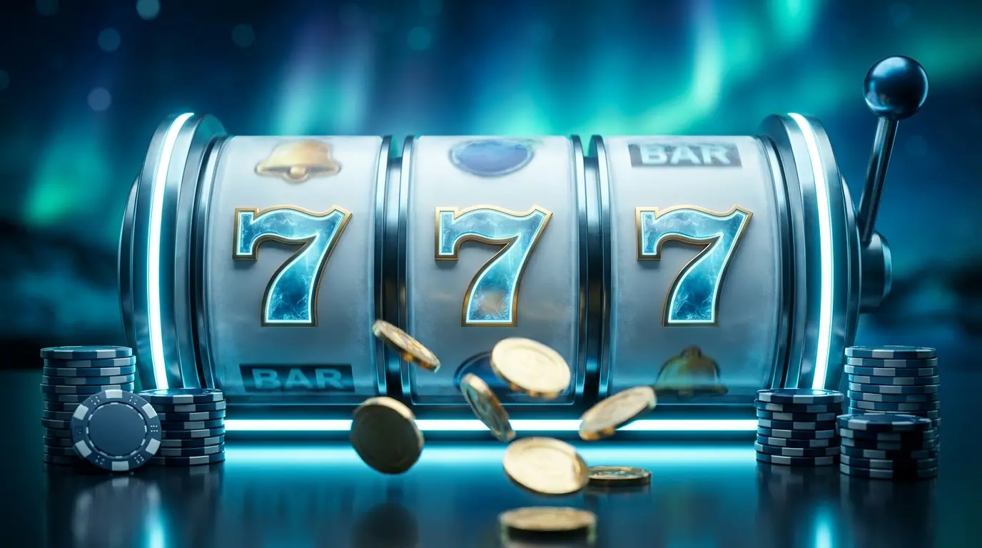 Slot machine with cascading coins and progressive jackpot symbols