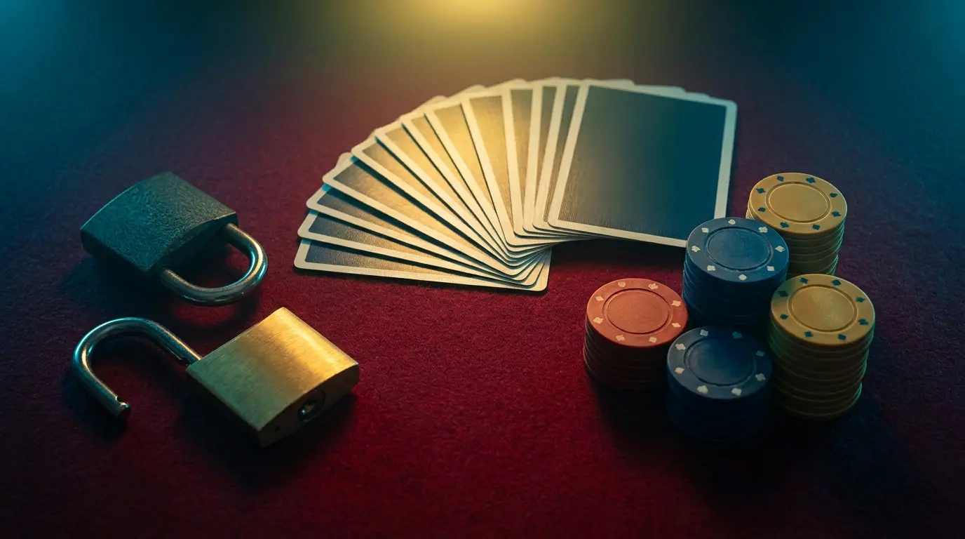Cartes et jetons avec cadenas illustrant conditions de bonus