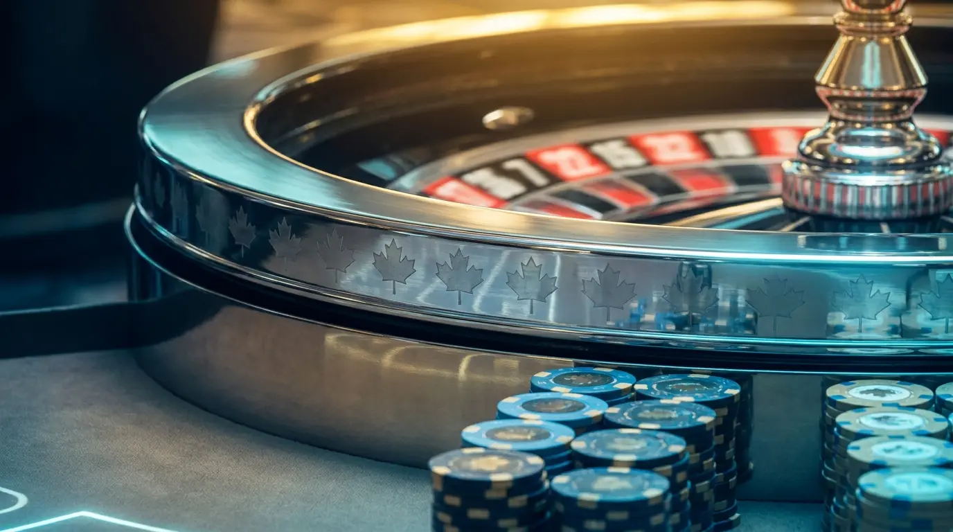 Roue de roulette avec thème canadien