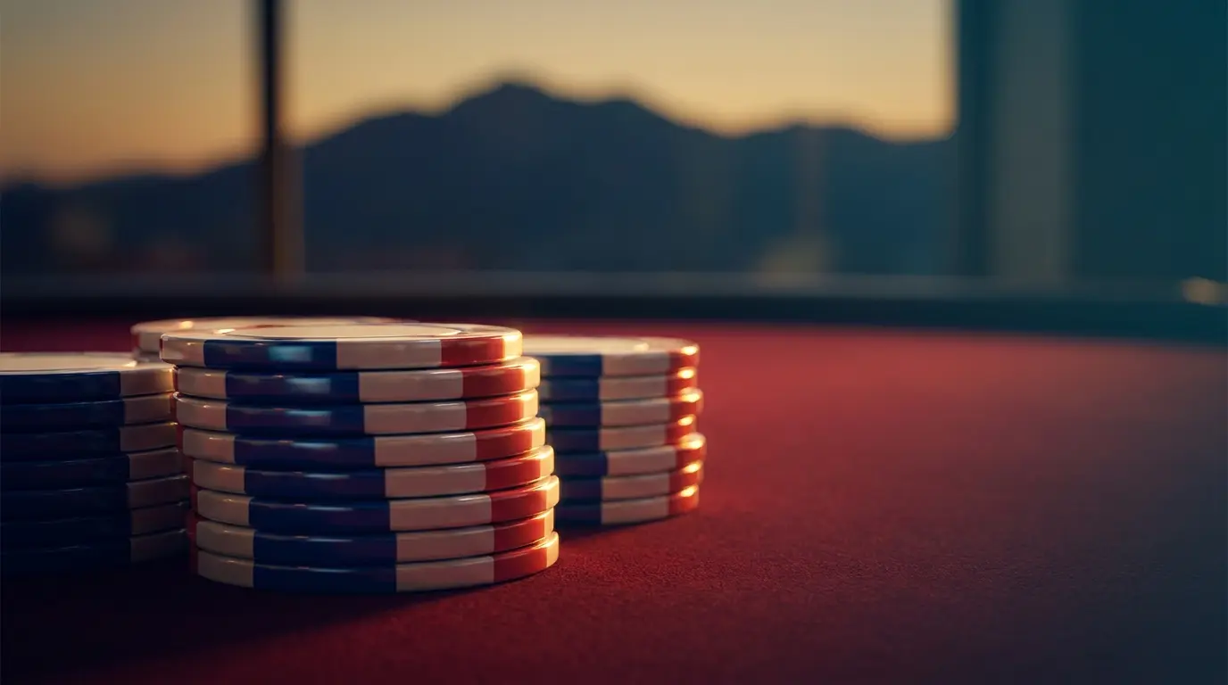 Fichas de casino con colores de la bandera chilena